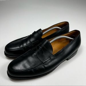 John Lobb Lopez Handcrafted Black Leather Loafers Men's US Size 12 UK Size 11